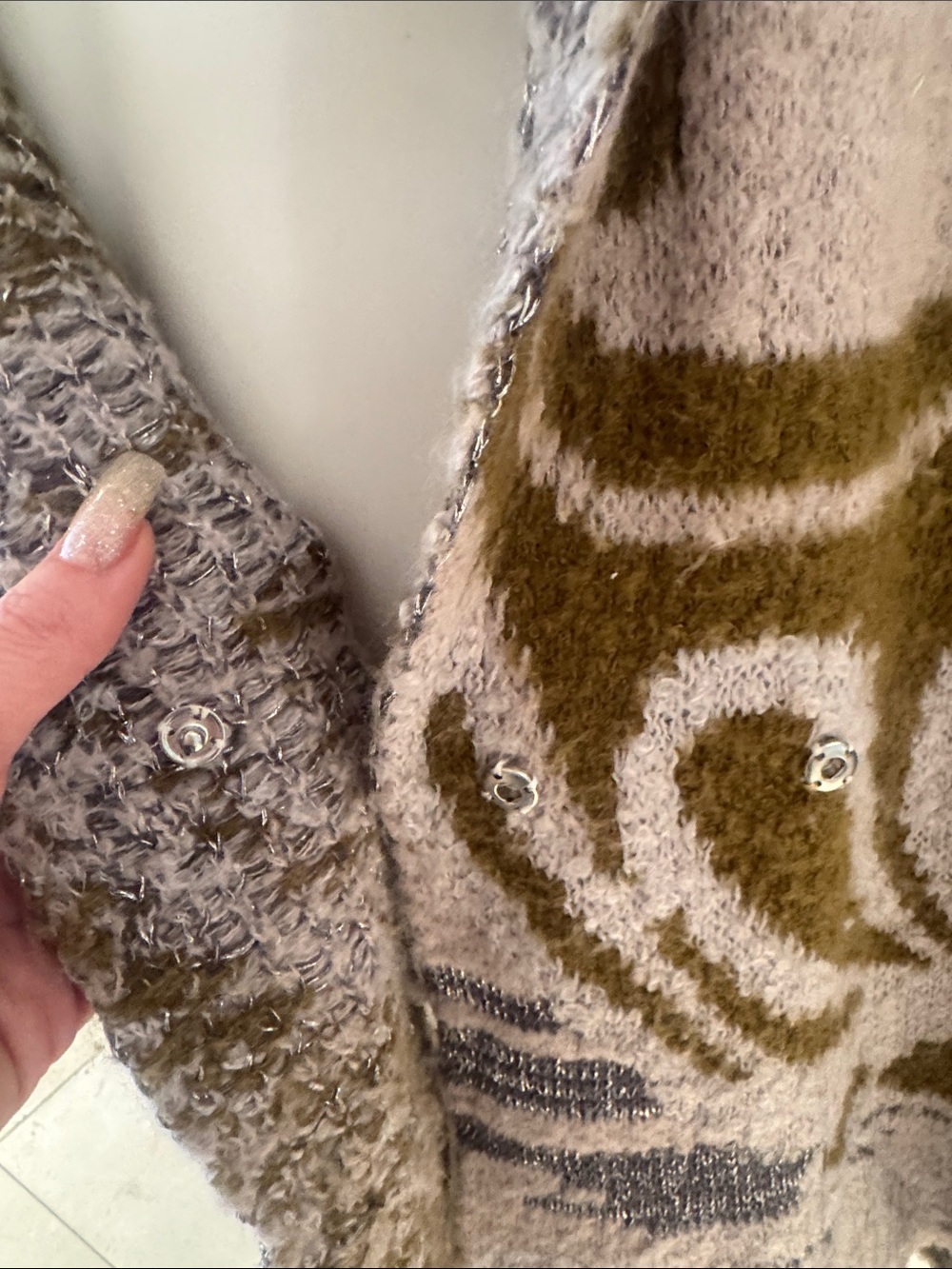 Free People Southwestern Wool Mohair Blend Oversized Cardigan Sweater - Picture 8 of 14
